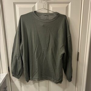 aerie Olive Green Crewneck Sweatshirt